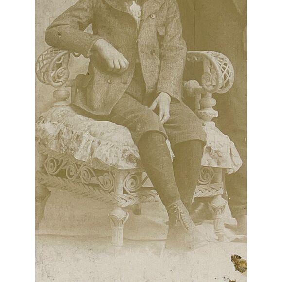 1800s Cabinet Card Portrait Photograph Victorian Boy Sibling Teen Chicago IL - Picture 3 of 6